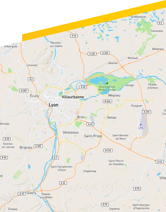 Carte des terrains Only Paintball autour de Lyon